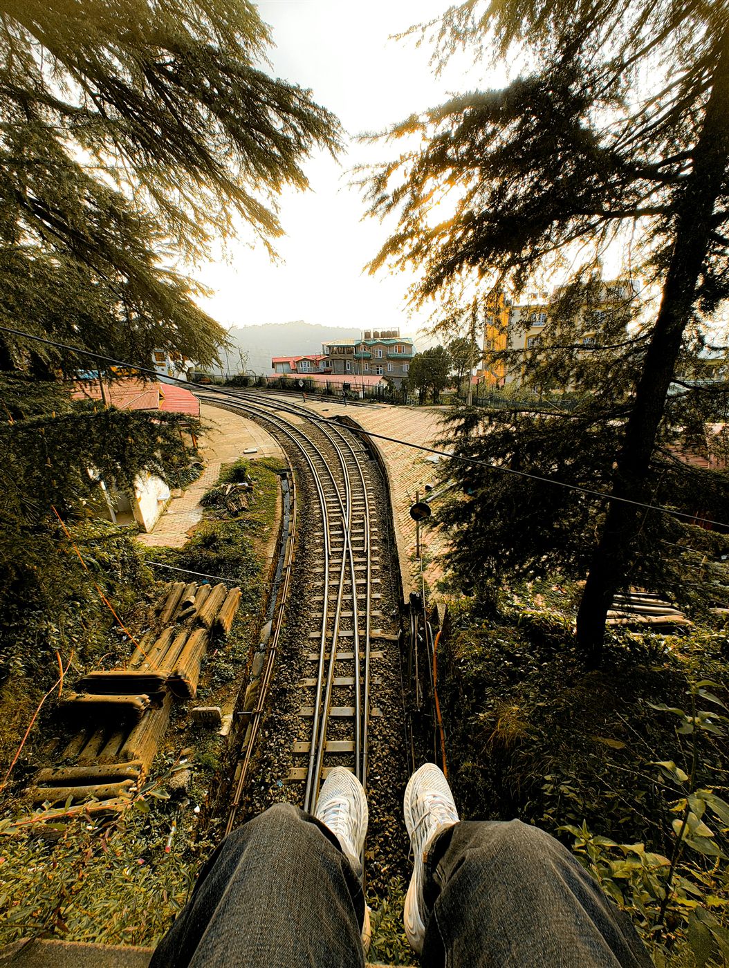Scenic rail travel moment
